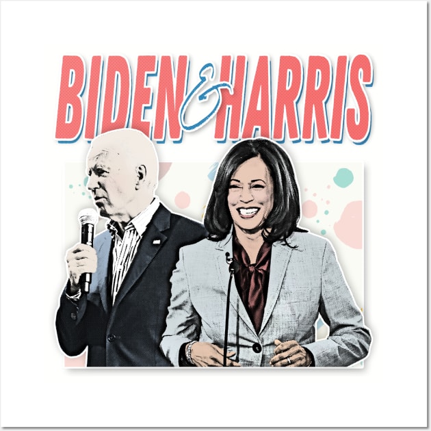 Joe Biden And Kamala Harris / Retro Style Fan Design Wall Art by DankFutura